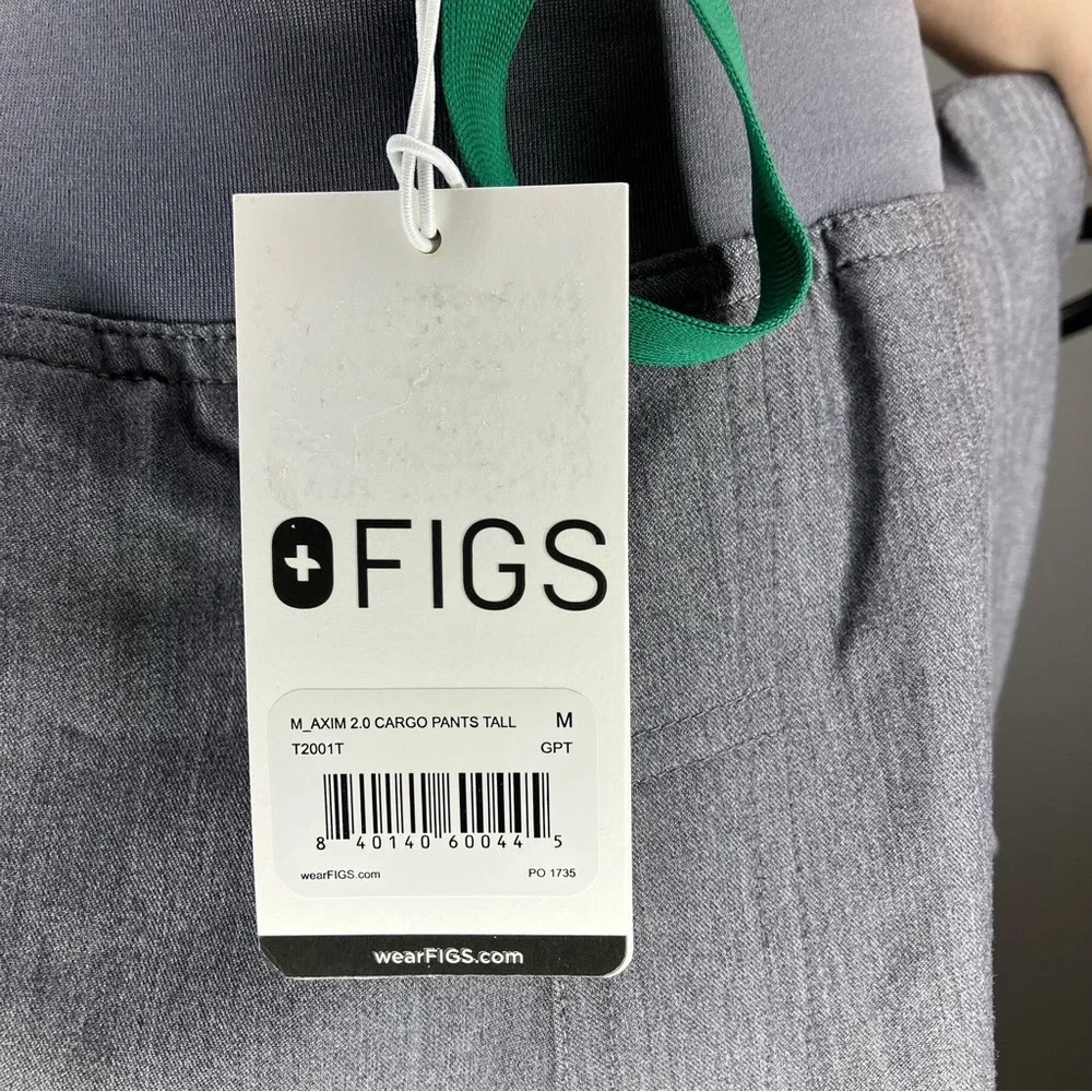 NWT FIGS Men's Axim Cargo Scrub Pants Tall Medium MT Graphite Gray